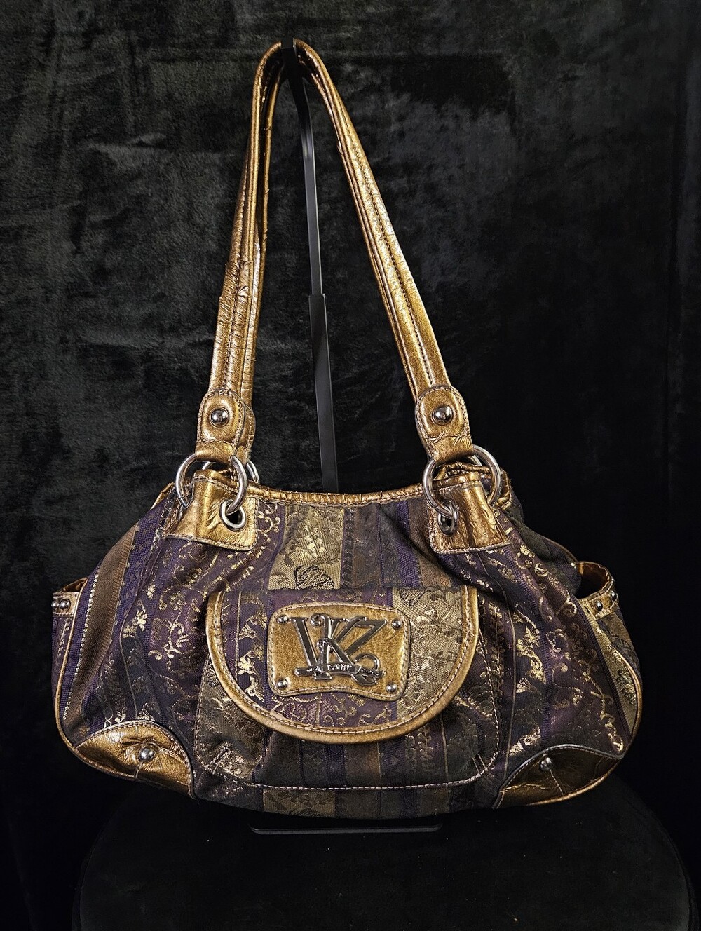 Kathy Van Zeeland Vintage Metallic Brocade Shoulder Bag